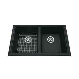 [KIN-KGD1U-8ON] Kindred KGD1U-8ON Granite Undermount Double Sink Onyx Includes Grid