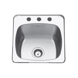 [KIN-QSL2020-10-3] Kindred QSL2020/10 20 x 20 Single Bowl Utility Sink 3 Holes