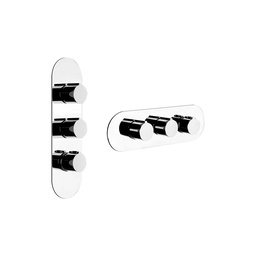 [GES-39752#031] Gessi 39752 Goccia Thermostatic Trim With Two Volume Controls Chrome