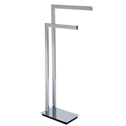 [LAL-9000BN] Laloo 9000BN Floor Stand Double Towel Bar Brushed Nickel