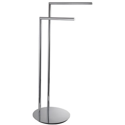 [LAL-9003BN] Laloo 9003BN Floor Stand Double Towel Bar Brushed Nickel
