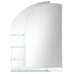 [LAL-H00164] Laloo H00164 Double Layered Mirror With Shelves