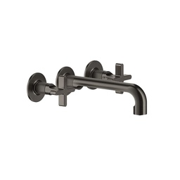 [GES-58190#031] Gessi 58190 Inciso Three Hole Wall Mounted Basin Mixer Trim Chrome
