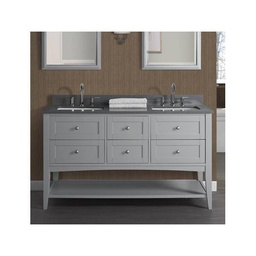 [FMD-1514-VH6021D] Fairmont Designs 1514-VH6021D Shaker Americana 60&quot; Double Bowl Open Shelf Vanity Light Gray