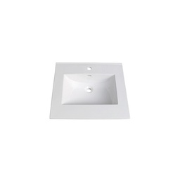 [FMD-TC-2522W1] Fairmont Designs TC-2522W1 24&quot; Ceramic Vanity Top w/Bowl Single Hole - White