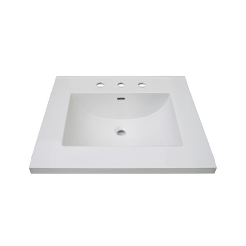 [FMD-TC3-2522W8] Fairmont Designs TC3-2522W8 25" White Ceramic Top 8" Widespread