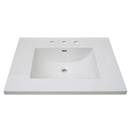 [FMD-TC3-3122W8] Fairmont Designs TC3-3122W8 31 White Ceramic Vanity Sink Top With Integral Bowl 8 Spread