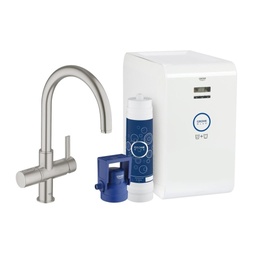 [GRO-31251DC2] Grohe 31251DC2 Blue Chilled And Sparkling Starter kit Super Steel