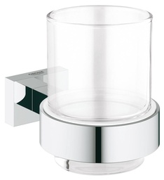 [GRO-40755001] Grohe 40755001 Essentials Cube Crystal Glass With Holder Chrome