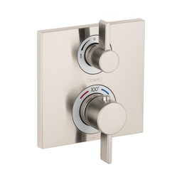 [HAN-15714821] Hansgrohe 15714821 Ecostat Square Thermostatic Trim Brushed Nickel