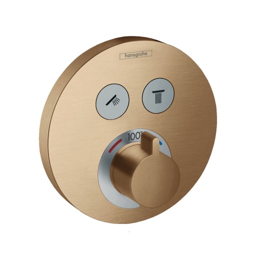 [HAN-15743141] Hansgrohe 15743141 Hg Showerselect E Thermostatic Trim 2 Function, Round Brushed Bronze