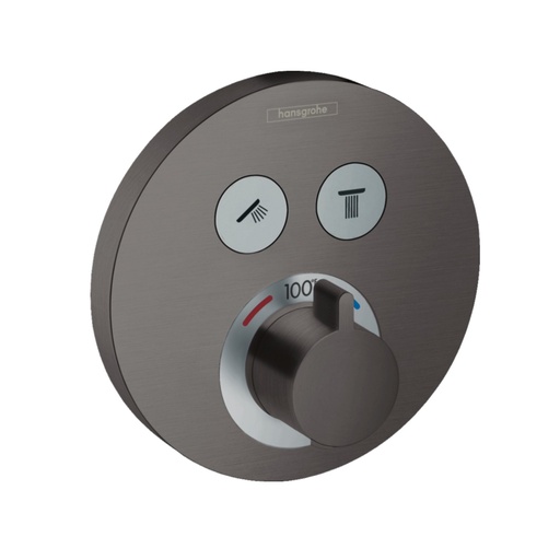 [HAN-15743341] Hansgrohe 15743341 Hg Showerselect E Thermostatic Trim 2 Function, Round Brushed Black Chrome