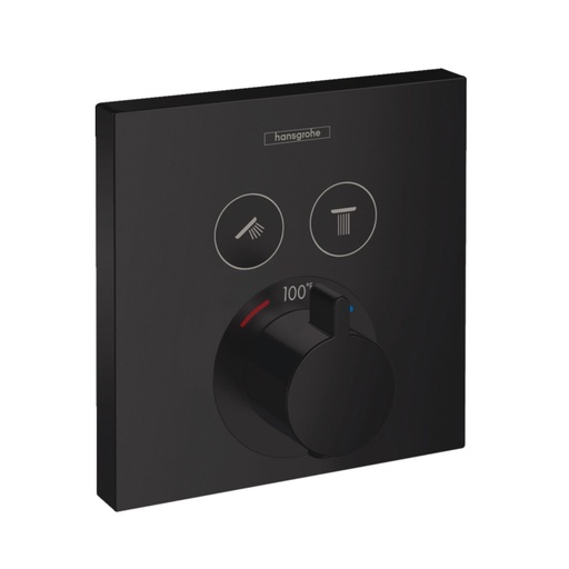 [HAN-15763671] Hansgrohe 15763671 Hg Showerselect E Thermostatic Trim 2 Function, Square Matte Black