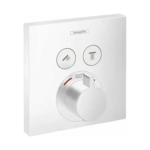 [HAN-15763701] Hansgrohe 15763701 Hg Showerselect E Thermostatic Trim 2 Function, Square Matte White
