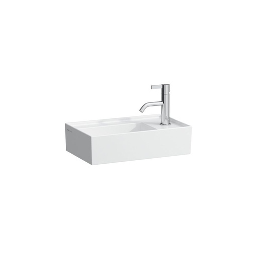 [LAU-H8153340001111] Laufen H8153340001111 Small Washbasin Asymmetric Right 460 X 280 X 120 Asymmetric With Tap Bank Right With One Tap Hole Without Overflow With Special Hidden Outlet With Always Open From Vinzia (Premounted From Below) Saphirkeramik