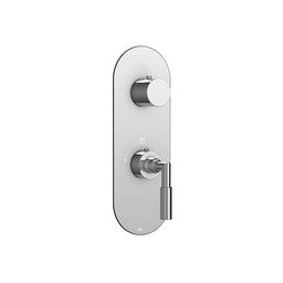 [AQB-R9375PC] Aquabrass R9375 Geo Round Trim Set For Thermostatic Valve 12123 3 Way 1 Function At A Time Polished Chrome