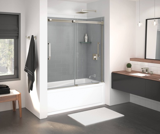 [MAAX-138760-900-305-000] Maax 138760-900-305-000 Inverto Tub 56-59 X 55.5-59 Clear Brushed Nickel