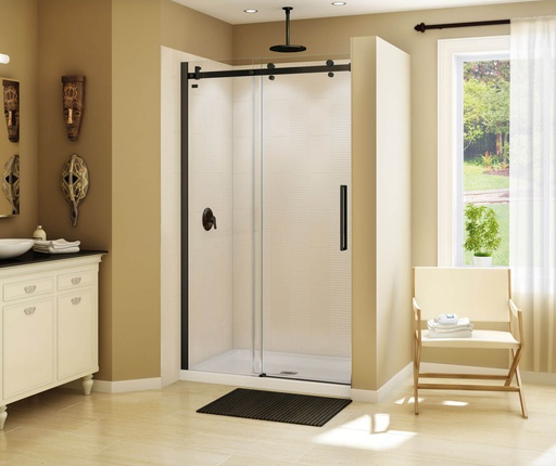 [MAAX-138996-900-173-000] Maax 138996-900-173-000 Halo 44 _-47 x 78 _ in. 8mm Sliding Shower Door for Alcove Installation with Clear glass in Dark Bronze