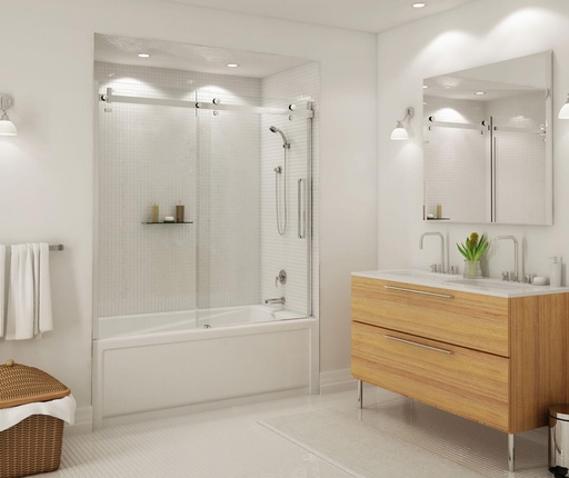 [MAAX-139398-900-084-000] Maax 139398-900-084-000 Halo 56 _-59 x 59 in. 8 mm Sliding Tub Door for Alcove Installation with Clear glass in Chrome