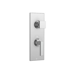 [AQB-S8284BN] Aquabrass S8284 B Jou Square Trim Set For Thermostatic Valve 12123 2 Way Shared Functions Brushed Nickel