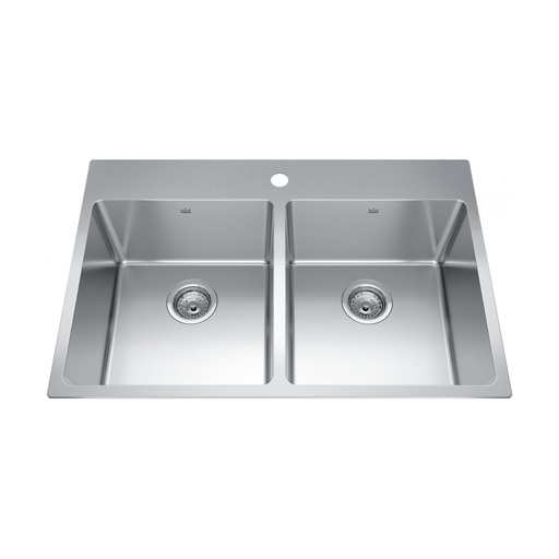 [KIN-BDL2233-9-1] Kindred BDL2233-9-1 Brookmore Drop in Double Bowl Kitchen Sink Stainless Steel