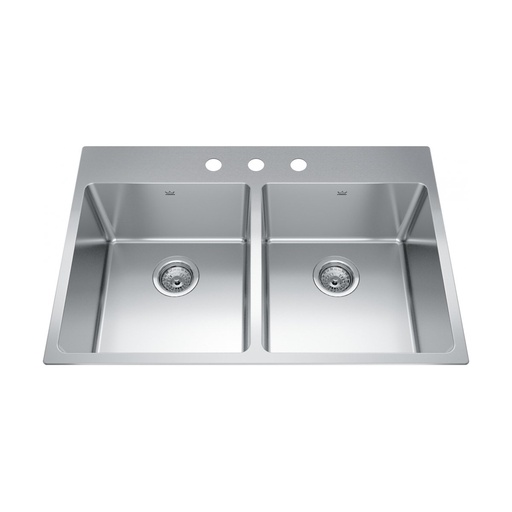 [KIN-BDL2233-9-3] Kindred BDL2233-9-3 Brookmore Double Bowl Top Mount Kitchen Sink