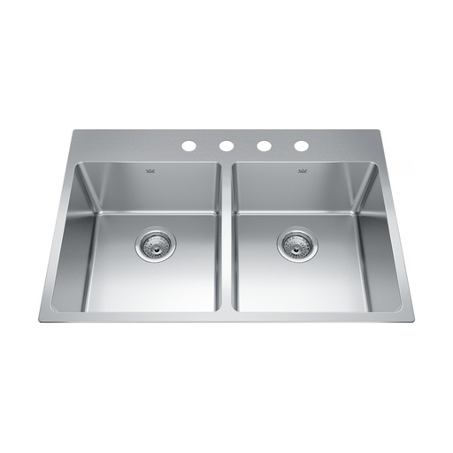 [KIN-BDL2233-9-4] Kindred BDL2233-9-4 Brookmore Double Bowl Top Mount Kitchen Sink