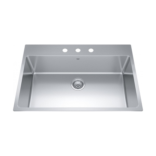 [KIN-BSL2233-9-3] Kindred BSL2233-9-3 Brookmore Drop in Single Bowl Stainless Steel Kitchen Sink