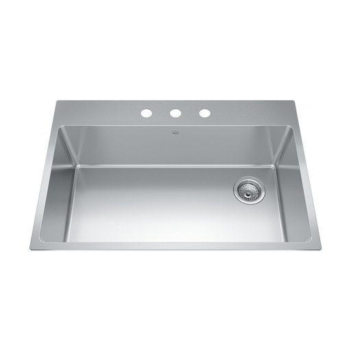 [KIN-BSL2233-9-3OW] Kindred BSL2233-9-3OW Brookmore Drop in Single Bowl Stainless Steel Kitchen Sink