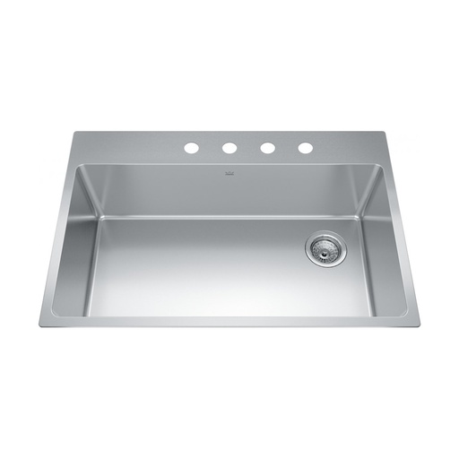 [KIN-BSL2233-9-4OW] Kindred BSL2233-9-4OW Brookmore Single Bowl Top Mount Stainless Steel Kitchen Sink