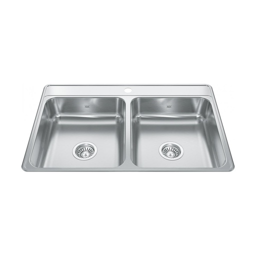 [KIN-CDLA3322-6-1] Kindred CDLA3322-6-1 Creemore Drop In Double Bowl Stainless Steel Kitchen Sink