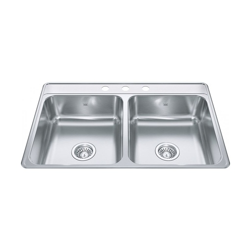 [KIN-CDLA3322-7-3] Kindred CDLA3322-7-3 Creemore Double Bowl Stainless Steel Kitchen Sink