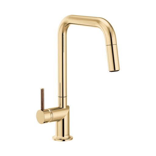 [BRI-63065LF-PGLHP] Brizo 63065LF-PGLHP Odin Square Pull-Down Kitchen Faucet Less Handle Polished Gold