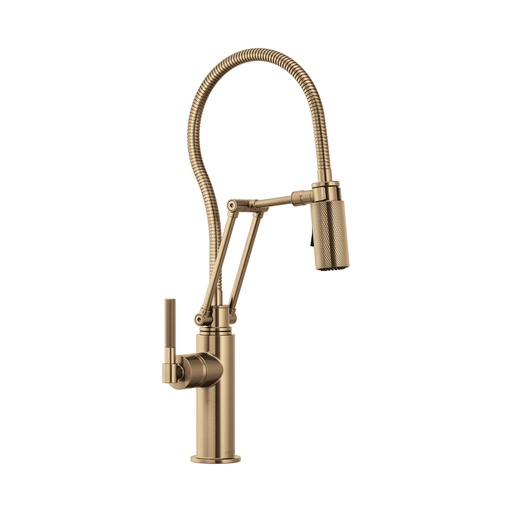 [BRI-63143LF-GL] Brizo 63143LF-GL Litze Articulating Faucet With Knurled Handle Brilliance Luxe Gold