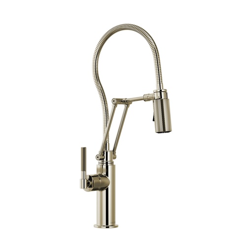 [BRI-63143LF-PN] Brizo 63143LF-PN Litze Articulating Faucet With Knurled Handle Polished Nickel