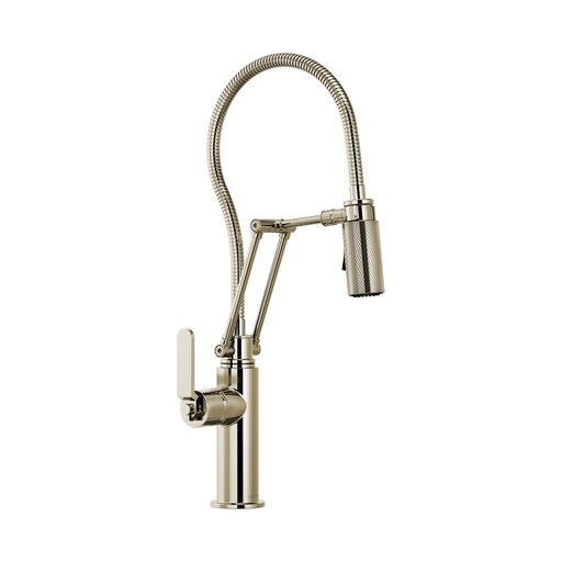 [BRI-63144LF-PN] Brizo 63144LF-PN Litze Articulating Faucet With Industrial Handle Polished Nickel