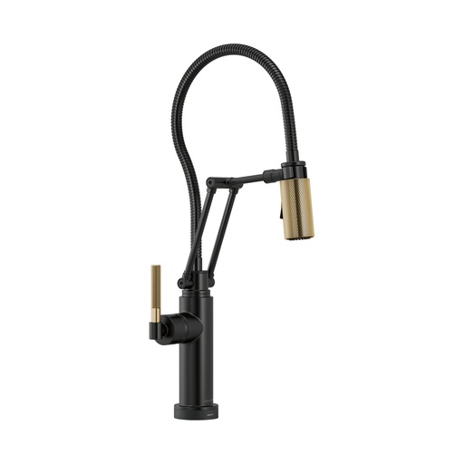 [BRI-64143LF-BLGL] Brizo 64143LF-BLGL Litze Smarttouch Articulating Faucet Matte Black Luxe Gold