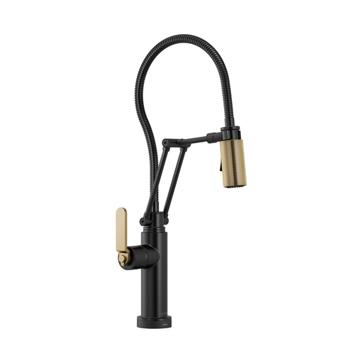 [BRI-64144LF-BLGL] Brizo 64144LF-BLGL Litze Smart Touch Articulating Faucet Matte Black Luxe Gold