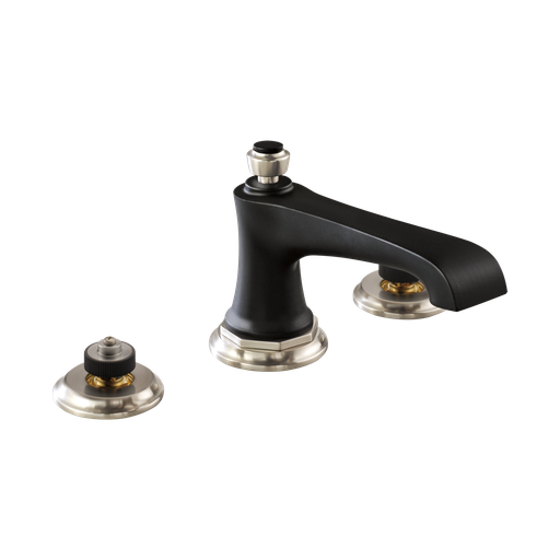 [BRI-65360LF-NKBLLHP-ECO] Brizo 65360LF-NKBLLHP-ECO Rook Widespread Lavatory Faucet Less Handles Matte Black Luxe Nickel