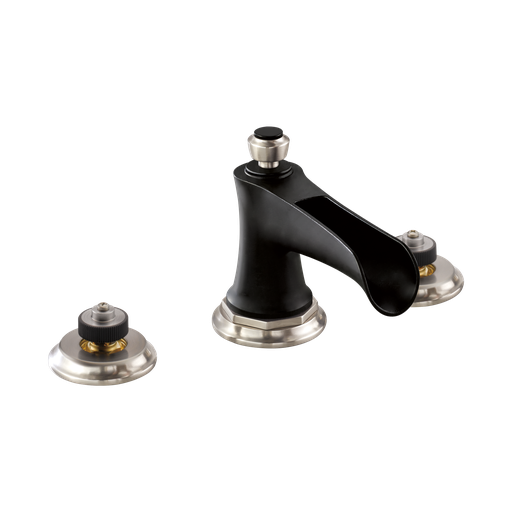 [BRI-65361LF-NKBLLHP-ECO] Brizo 65361LF-NKBLLHP-ECO Rook Two Handle Widespread Lavatory Faucet Matte Black Luxe Nickel