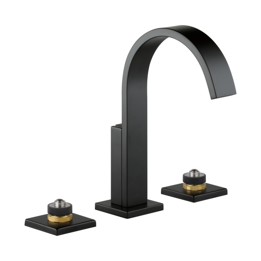 [BRI-65380LF-BLLHP-ECO] Brizo 65380LF-BLLHP-ECO Siderna Widespread Lavatory Faucet Less Handles Matte Black