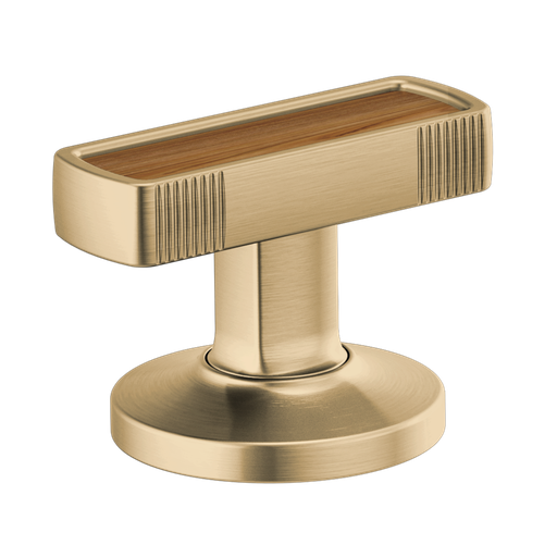 [BRI-HI5306-GLWD] Brizo HI5306-GLWD Kintsu Widespread Lavatory Handle Kit with Wood Insert Brilliance Luxe Gold