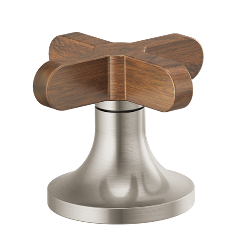 [BRI-HX5373-BNWD] Brizo HX5373-BNWD Odin Widespread Lavatory Low Cross Handles Brilliance Brushed Nickel Wood