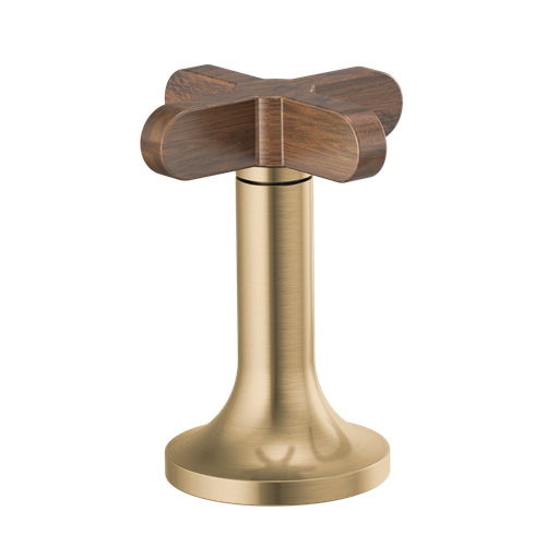 [BRI-HX5375-GLWD] Brizo HX5375-GLWD Odin Widespread Lavatory High Cross Handles Brilliance Luxe Gold Wood