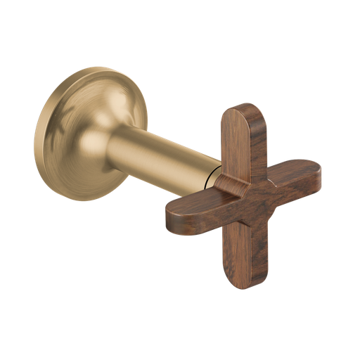 [BRI-HX5875-GLWD] Brizo HX5875-GLWD Odin Wall Mount Lavatory Cross Handles Brilliance Luxe Gold Wood