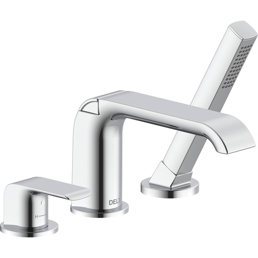 [DEL-T3763] Delta T3763 Kitano 3-Hole Roman Tub With Handshower Trim Chrome