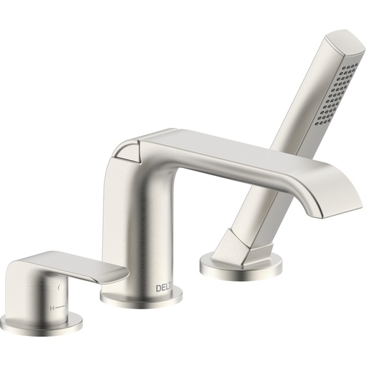 [DEL-T3763-SS] Delta T3763-SS Kitano 3-Hole Roman Tub With Handshower Trim Stainless