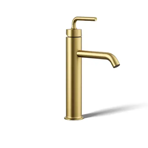 [KOH-14404-4A-2MB] Kohler 14404-4A-2MB Purist Tall Single Handle Bathroom Sink Faucet Vibrant Brushed Modern Brass