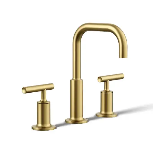 [KOH-14406-4-2MB] Kohler 14406-4-2MB Purist Widespread Bathroom Sink Faucet Vibrant Brushed Modern Brass