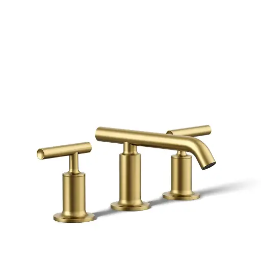 [KOH-14410-4-2MB] Kohler 14410-4-2MB Purist Widespread Bathroom Sink Faucet Lever Handles Vibrant Brushed Modern Brass